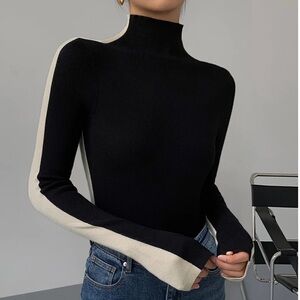 Commense Two Tone Double Sided Knit Top